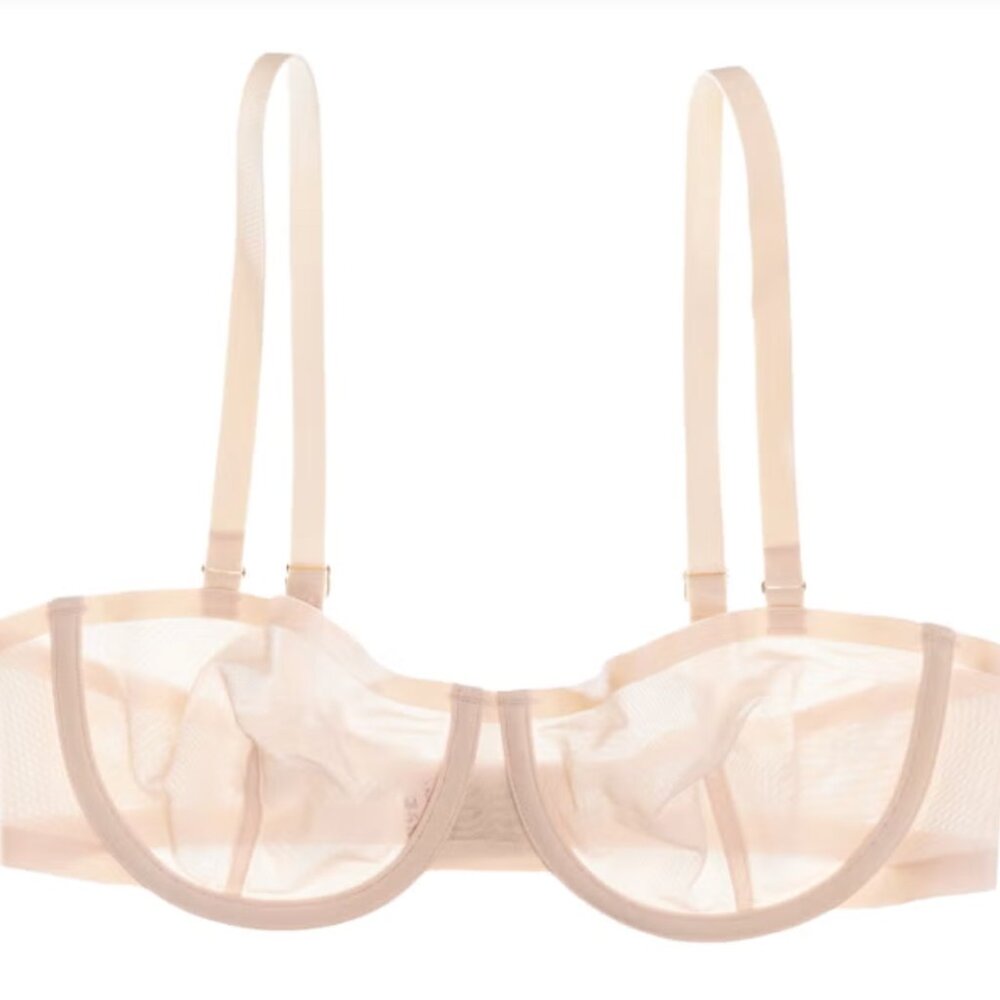 CUUP The Balconette Mesh Bra in Blush 36F